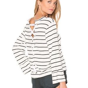 SPLENDID Dune Striped Lace-Up Back Top Shirt - L